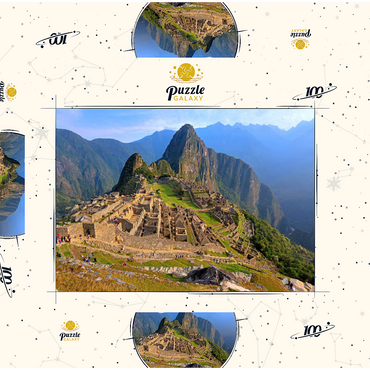 Inka Festung Machu Picchu über dem Urubambatal, Cusco, Provinz Urubamba, Peru 100 Puzzle Schachtel 3D Modell