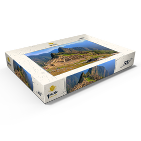 Darstellung des Puzzle Motivs Inka Festung Machu Picchu über dem Urubambatal, Peru - Puzzleteile: 500