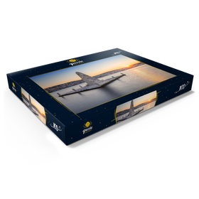 Darstellung des Puzzle Motivs Obelisk in der Bucht von Argostoli im Sonnenuntergang, Griechenland - Puzzleteile: 100