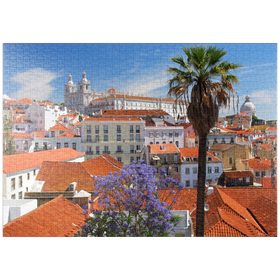 Darstellung des Puzzle Motivs Stadtteil Alfama, Lissabon, Estremadura, Lisboa, Portugal - Puzzleteile: 1000