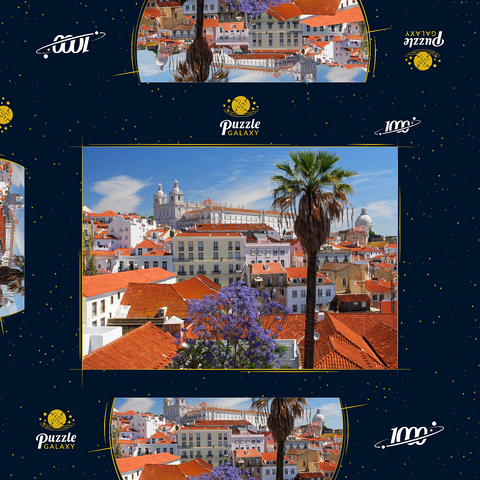 Stadtteil Alfama, Lissabon, Estremadura, Lisboa, Portugal 1000 Puzzle Schachtel 3D Modell