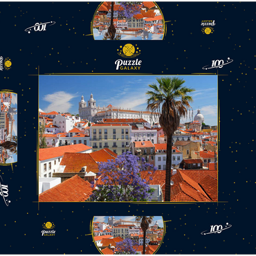 Stadtteil Alfama, Lissabon, Estremadura, Lisboa, Portugal 100 Puzzle Schachtel 3D Modell