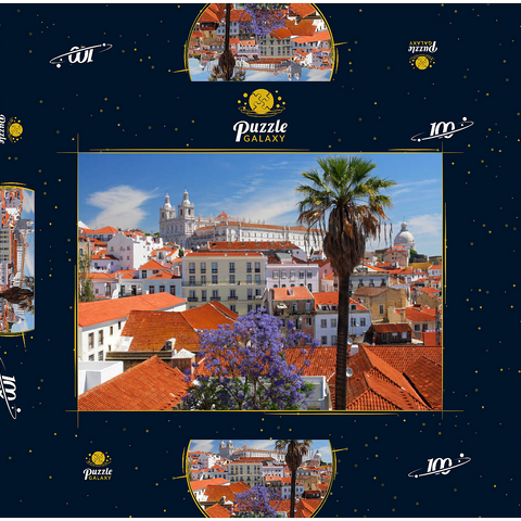 Stadtteil Alfama, Lissabon, Estremadura, Lisboa, Portugal 100 Puzzle Schachtel 3D Modell
