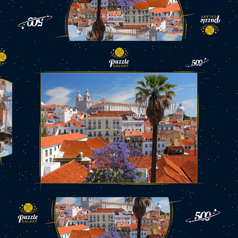 Stadtteil Alfama, Lissabon, Estremadura, Lisboa, Portugal 500 Puzzle Schachtel 3D Modell