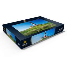 Darstellung des Puzzle Motivs Leuchtturm im Nationalpark Wattenmeer, Westerhever, Deutschland - Puzzleteile: 1000