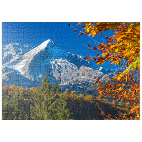 Darstellung des Puzzle-Motivs Alpspitze (2628m) im Herbst, Garmisch-Partenkirchen – Puzzleteile: 500