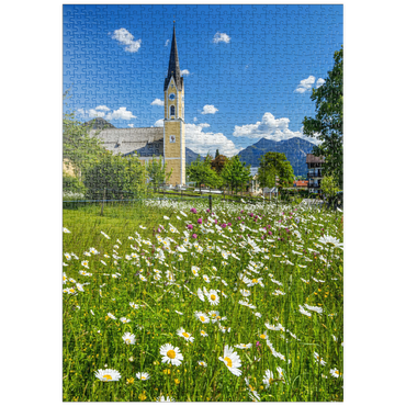 puzzleplate Blumenwiese vor der Kirche St. Sixtus 1000 Puzzle