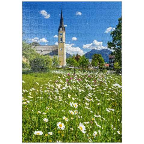 puzzleplate Blumenwiese vor der Kirche St. Sixtus 1000 Puzzle