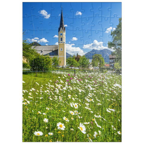 puzzleplate Blumenwiese vor der Kirche St. Sixtus 100 Puzzle