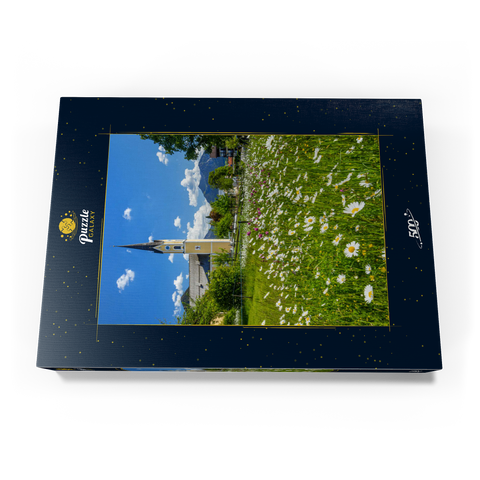Blumenwiese vor der Kirche St. Sixtus 500 Puzzle Schachtel Ansicht3