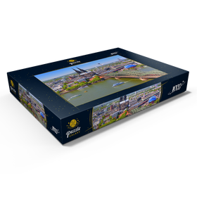 Alternative Darstellung des Puzzle-Motivs Blick über den Rhein mit Kölner Dom und Hohenzollernbrücke, Köln – Puzzleteile: 1000