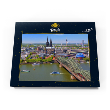 Blick über den Rhein mit Kölner Dom und Hohenzollernbrücke, Köln 100 Puzzle Schachtel Ansicht3