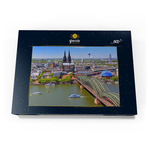 Blick über den Rhein mit Kölner Dom und Hohenzollernbrücke, Köln 500 Puzzle Schachtel Ansicht3