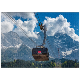 Darstellung des Puzzle-Motivs Seilbahn auf die Zugspitze (2962m), Garmisch-Partenkirchen – Puzzleteile: 1000