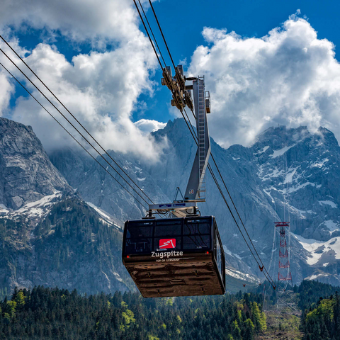 Seilbahn auf die Zugspitze (2962m), Garmisch-Partenkirchen 1000 Puzzle 3D Modell
