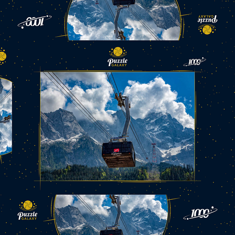 Seilbahn auf die Zugspitze (2962m), Garmisch-Partenkirchen 1000 Puzzle Schachtel 3D Modell