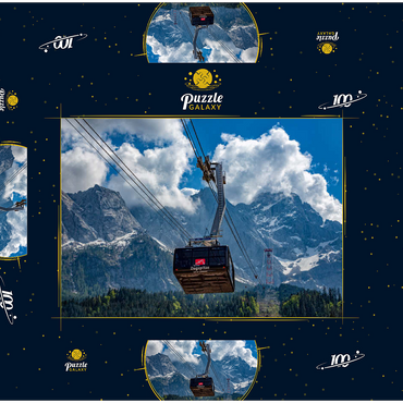Seilbahn auf die Zugspitze (2962m), Garmisch-Partenkirchen 100 Puzzle Schachtel 3D Modell