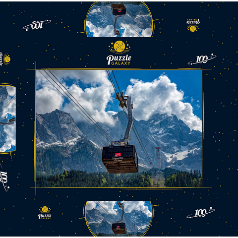 Seilbahn auf die Zugspitze (2962m), Garmisch-Partenkirchen 100 Puzzle Schachtel 3D Modell
