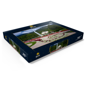 Darstellung des Puzzle Motivs Schloss Linderhof mit Wasserparterre und Fontain, Oberbayern - Puzzleteile: 200