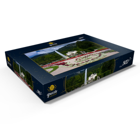 Darstellung des Puzzle Motivs Schloss Linderhof mit Wasserparterre und Fontain, Oberbayern - Puzzleteile: 500