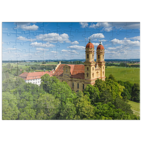 Darstellung des Puzzle Motivs Wallfahrtskirche Schönenberg bei Ellwangen - Puzzleteile: 100