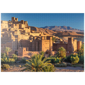 Darstellung des Puzzle Motivs Morgenstimmung am Lehmdorf Ait Ben Haddou, Hoher Atlas - Puzzleteile: 1000