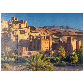 Darstellung des Puzzle Motivs Morgenstimmung am Lehmdorf Ait Ben Haddou, Hoher Atlas - Puzzleteile: 500