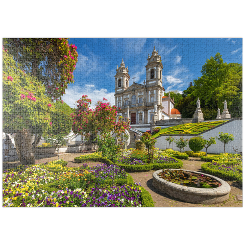 puzzleplate Wallfahrtskirche Bom Jesus do Monte bei Braga, Region Norte, Portugal 1000 Puzzle
