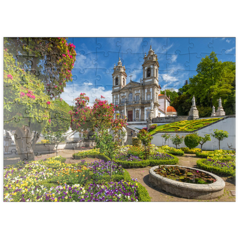 puzzleplate Wallfahrtskirche Bom Jesus do Monte bei Braga, Region Norte, Portugal 100 Puzzle