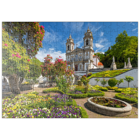 puzzleplate Wallfahrtskirche Bom Jesus do Monte bei Braga, Region Norte, Portugal 200 Puzzle
