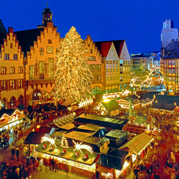 Weihnachtsmarkt auf dem Römerberg, Frankfurt am Main 1000 Puzzle 3D Modell