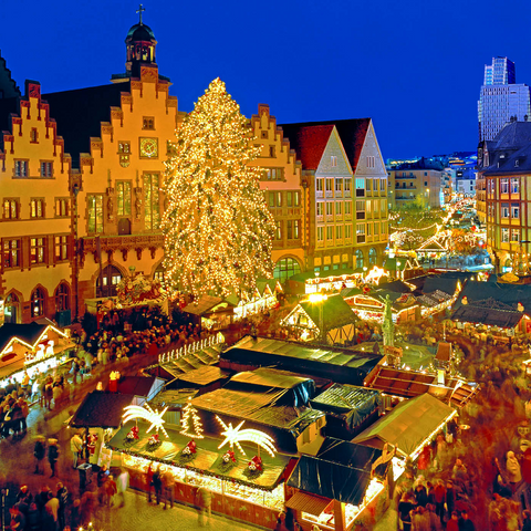 Weihnachtsmarkt auf dem Römerberg, Frankfurt am Main 1000 Puzzle 3D Modell