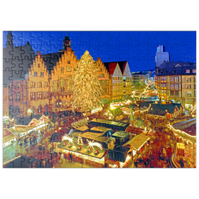 Darstellung des Puzzle Motivs Weihnachtsmarkt auf dem Römerberg, Frankfurt am Main - Puzzleteile: 200