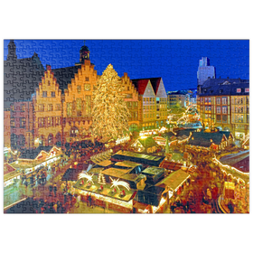 Darstellung des Puzzle-Motivs Weihnachtsmarkt auf dem Römerberg, Frankfurt am Main – Puzzleteile: 500
