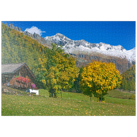 Darstellung des Puzzle Motivs Bauernhaus bei Kasern, Ahrntal, Trentino-Südtirol - Puzzleteile: 1000