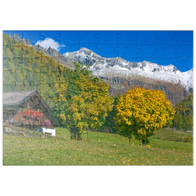 Darstellung des Puzzle Motivs Bauernhaus bei Kasern, Ahrntal, Trentino-Südtirol - Puzzleteile: 100