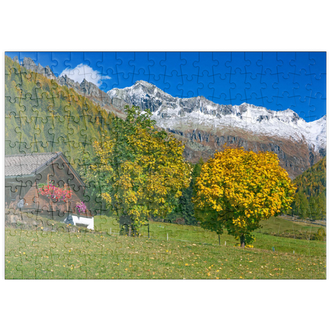 puzzleplate Bauernhaus bei Kasern, Ahrntal, Trentino-Südtirol 200 Puzzle