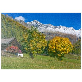 Darstellung des Puzzle-Motivs Bauernhaus bei Kasern, Ahrntal, Trentino-Südtirol – Puzzleteile: 500