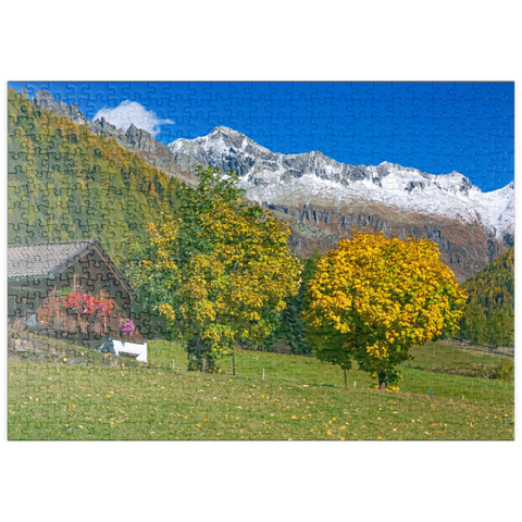 puzzleplate Bauernhaus bei Kasern, Ahrntal, Trentino-Südtirol 500 Puzzle