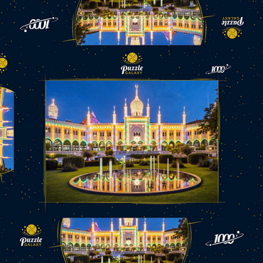 Maurischer Palast am Abend im Vergnügungspark 1000 Puzzle Schachtel 3D Modell