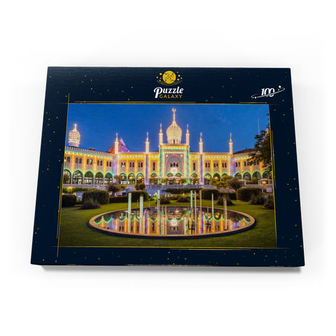 Maurischer Palast am Abend im Vergnügungspark 100 Puzzle Schachtel Ansicht3