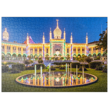 puzzleplate Maurischer Palast am Abend im Vergnügungspark 500 Puzzle