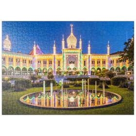 Darstellung des Puzzle Motivs Maurischer Palast am Abend im Vergnügungspark - Puzzleteile: 500