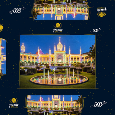 Maurischer Palast am Abend im Vergnügungspark 500 Puzzle Schachtel 3D Modell