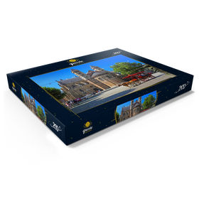 Alternative Darstellung des Puzzle-Motivs St. Servatiusbasilika am Vrijthof mit Pferdekutsche, Maastricht – Puzzleteile: 200
