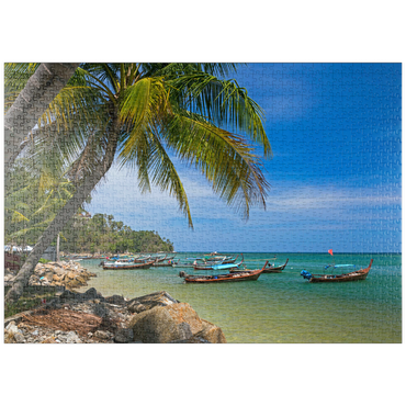 puzzleplate Fischerboote am Strand von Bang Tao, Insel Phuket, Thailand 1000 Puzzle