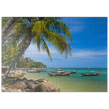 puzzleplate Fischerboote am Strand von Bang Tao, Insel Phuket, Thailand 500 Puzzle