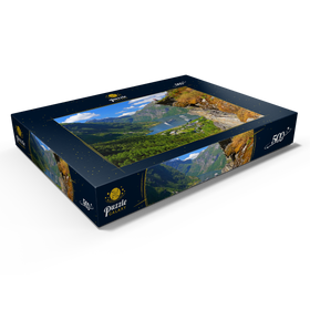 Darstellung des Puzzle Motivs Blick vom Flydalsjuvet auf den Geiranger Fjord, Norwegen - Puzzleteile: 500