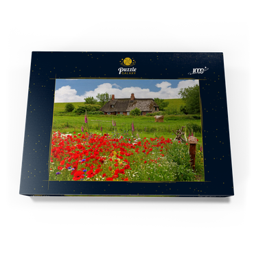 Sommerwiese mit Mohnblumen und Bauernkate bei Westerhever 1000 Puzzle Schachtel Ansicht3