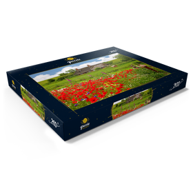 Alternative Darstellung des Puzzle-Motivs Sommerwiese mit Mohnblumen und Bauernkate bei Westerhever – Puzzleteile: 200